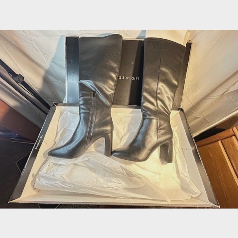 Madden Girl Black Paris Wisee Boot Size 9 NEW
